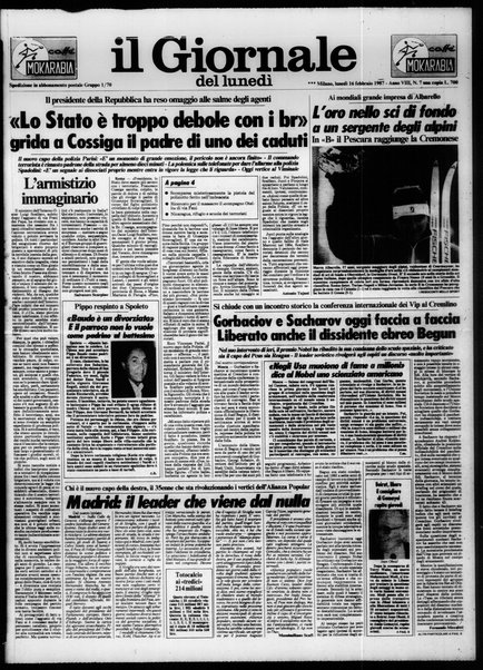 Il giornale del lunedi